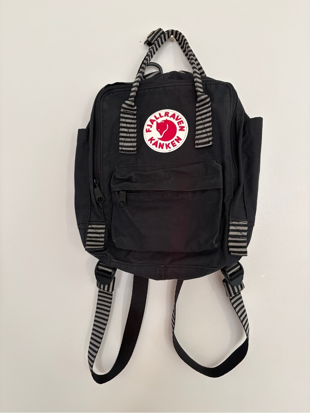 Fjallraven Kanken Black Stripe Handle Backpack mini
